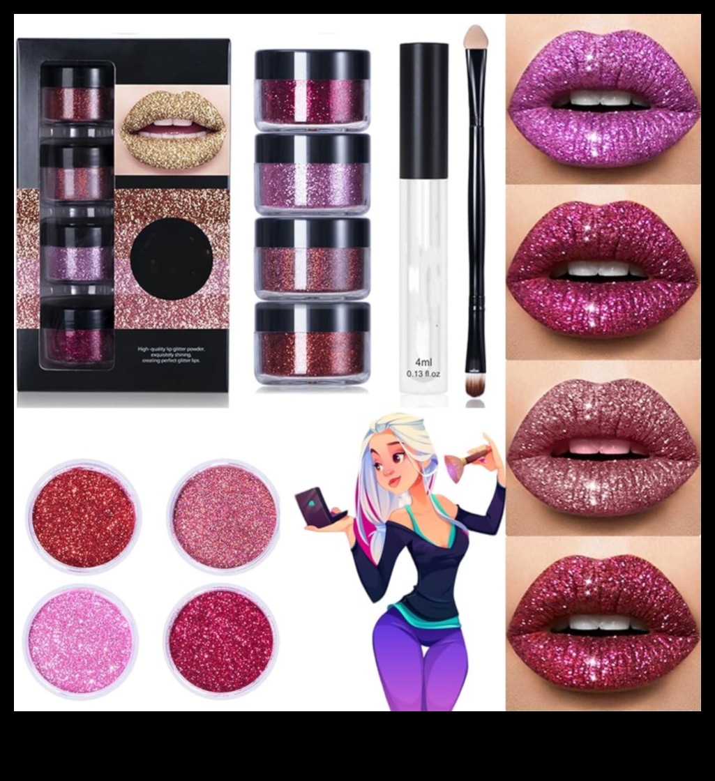 Glitter Glam Adaugă o notă de strălucire buzelor tale cu luciu de buze strălucitori 4 Glitter Glam: Adăugați strălucire buzelor dvs. cu luciu de buze strălucitori